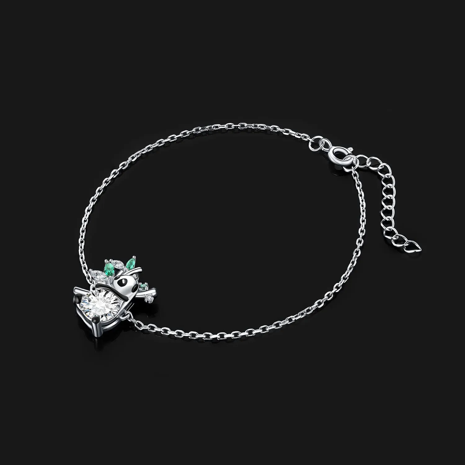 JewelryPalace Panda 1.75ct bracciale verde regolabile