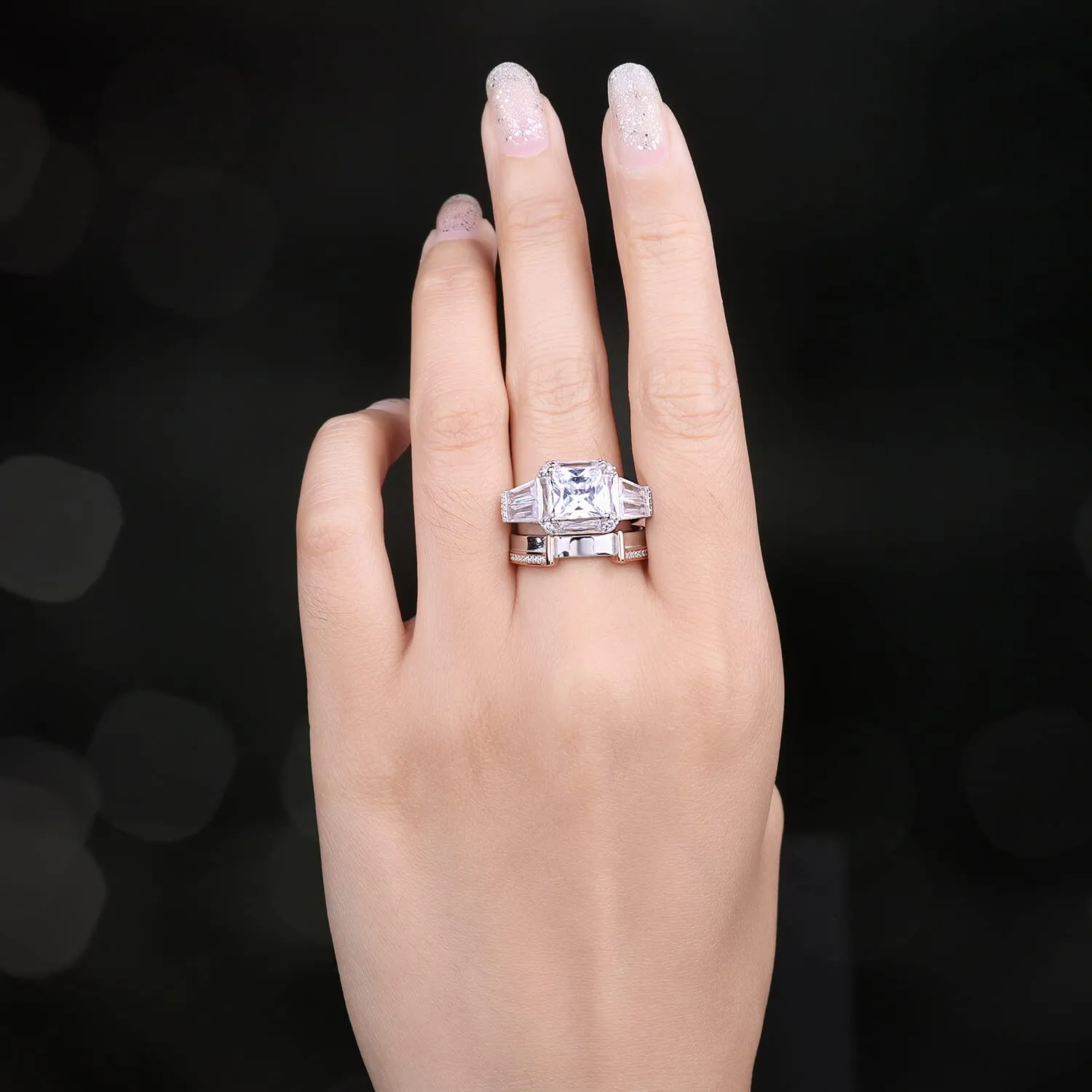 JewelryPalace Classico anello halo 1.57ct zirconia oro rosa