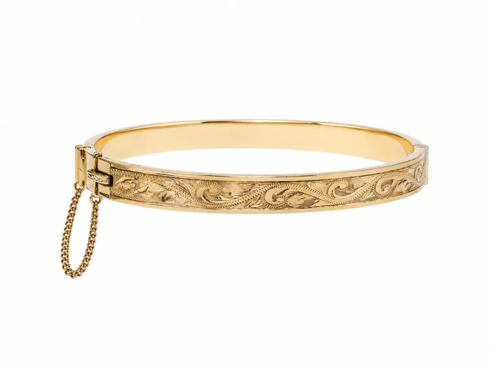 Victoria Jane bangle bracciale oro 9ct inciso second-hand