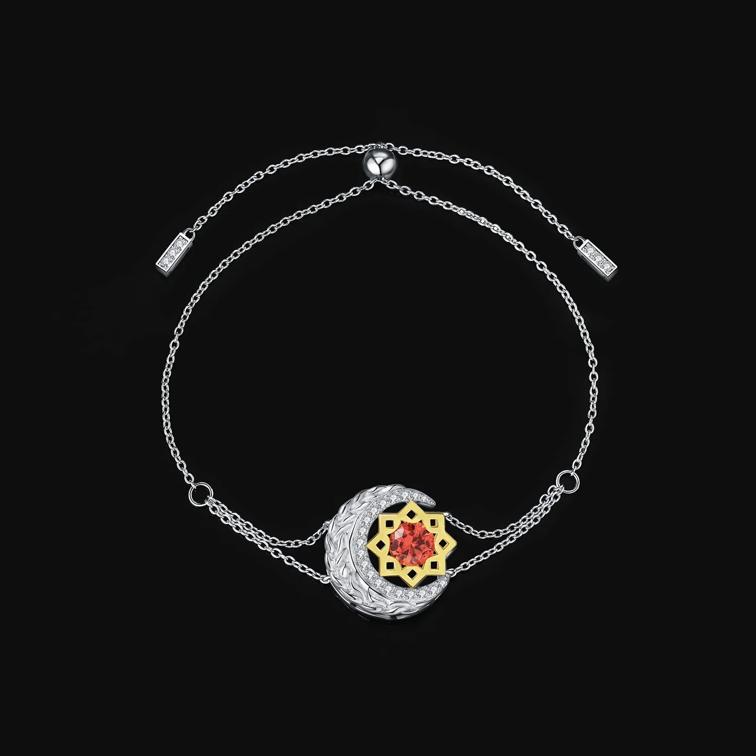 JewelryPalace Luna e Stella bracciale zaffiro arancione
