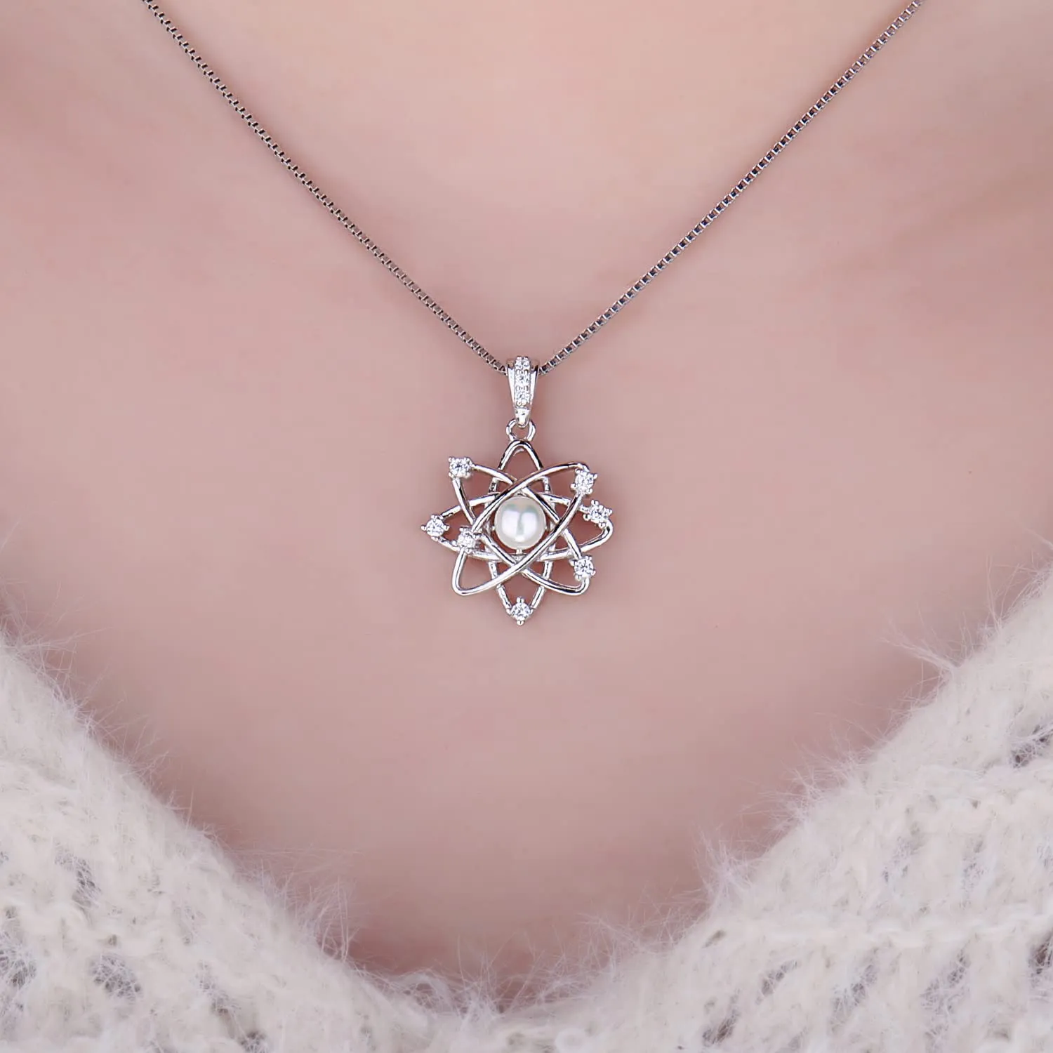 JewelryPalace Collana Galattico Perla Madreperla Argento 45cm