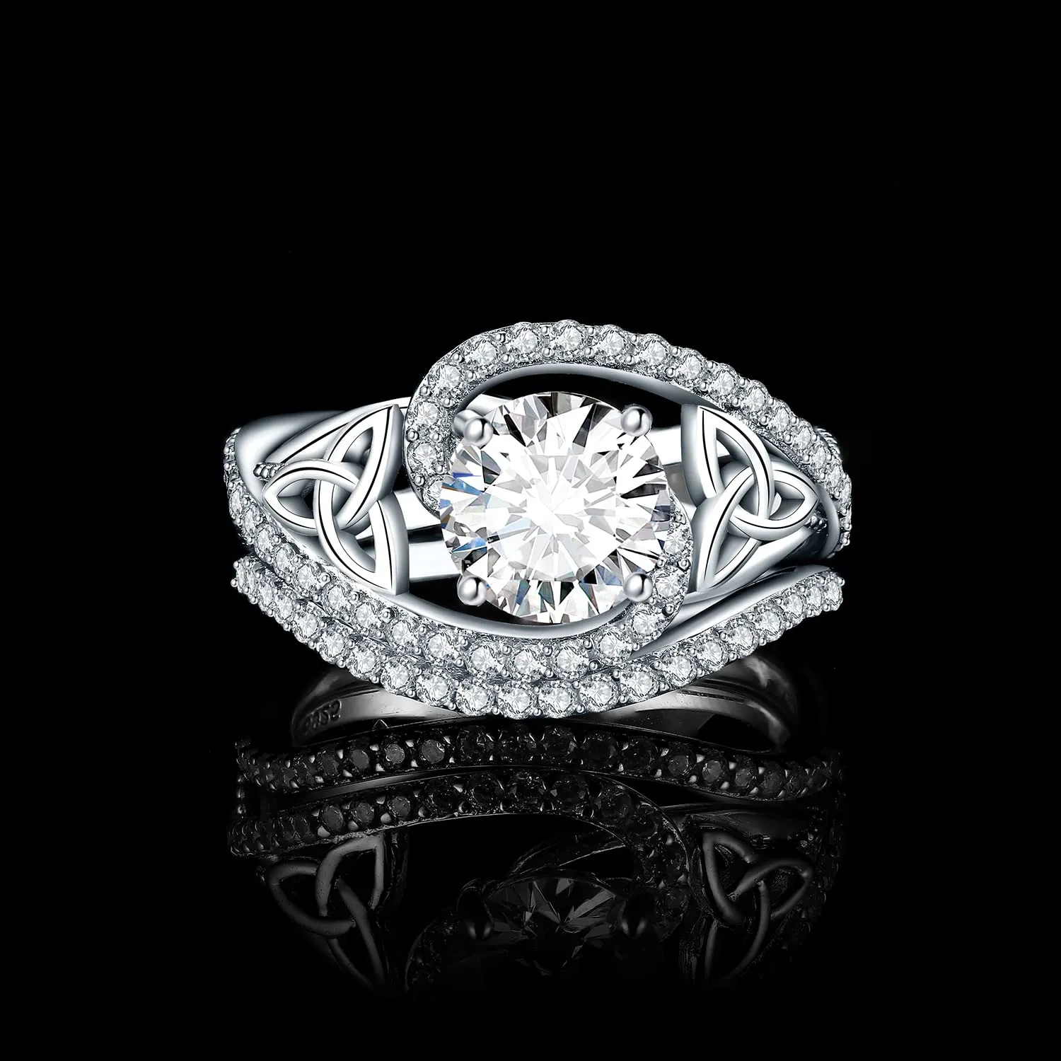 JewelryPalace Vintage Halo Farfalla anello argento 925