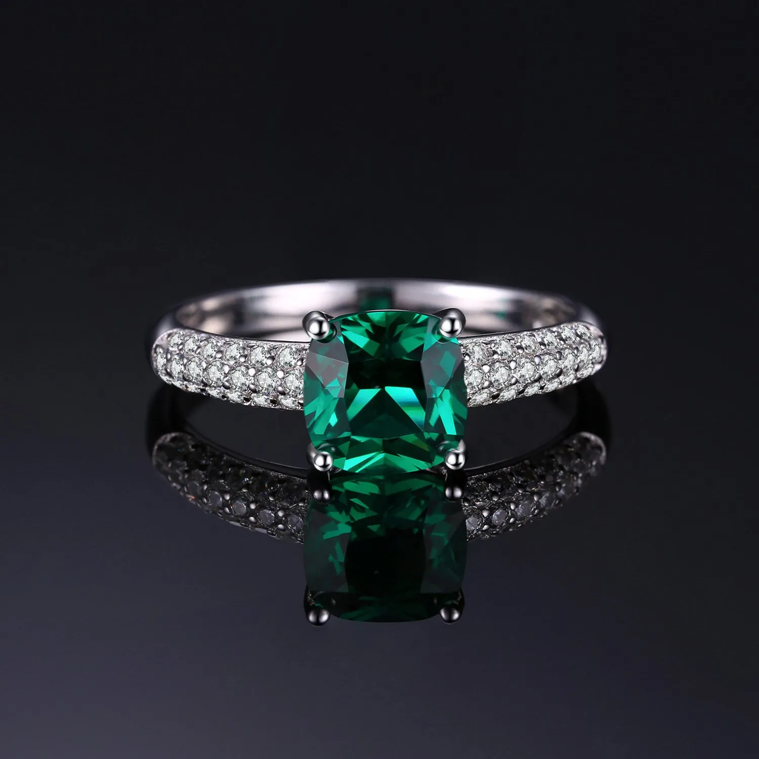 JewelryPalace 1.8ct Anello Argento Oro Smeraldo Misura 14.5