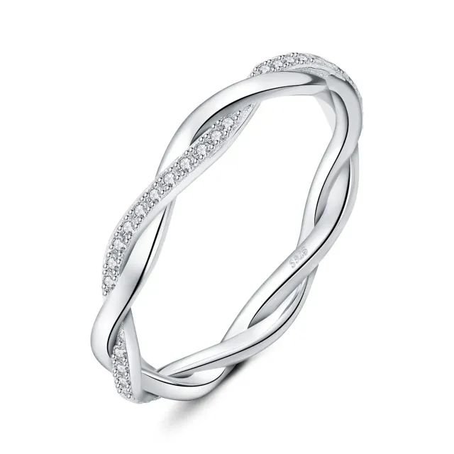JewelryPalace Corda Infinito anello argento zirconia