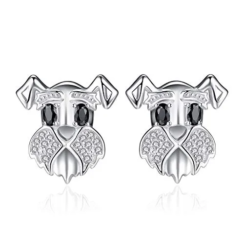 JewelryPalace Schnauzer Orecchini Argento Spinello Nero Cane