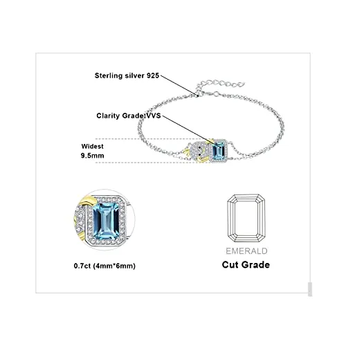 JewelryPalace Halo Anatra Gialla 0.5ct bracciale topazio blu