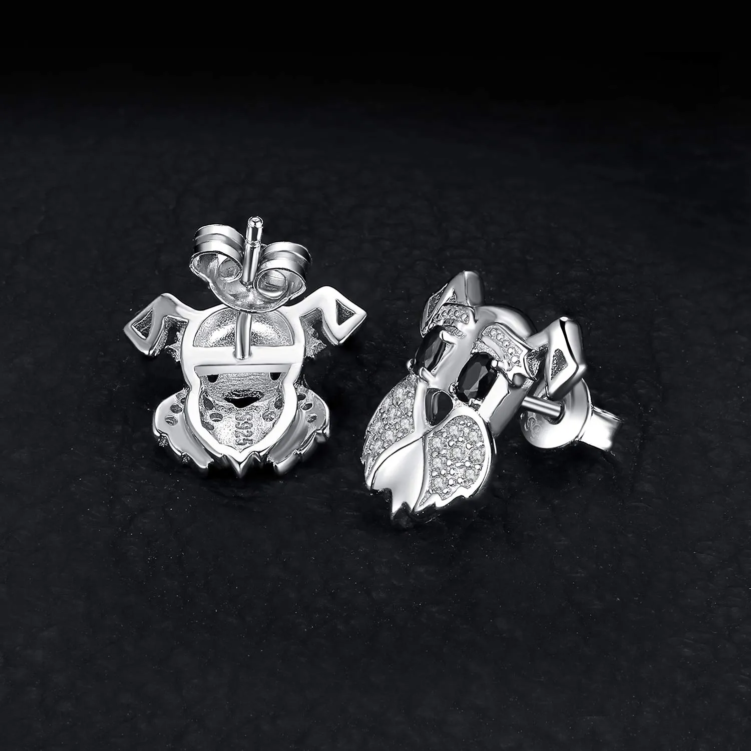 JewelryPalace Schnauzer Orecchini Argento Spinello Nero Cane