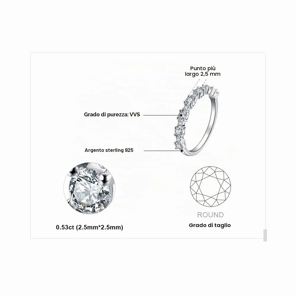 JewelryPalace anello fidanzamento argento zirconia