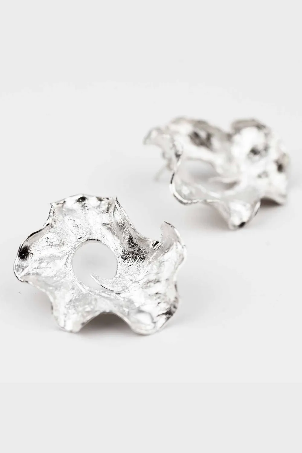 Flor Rubaja Earth Corallo orecchini argento 40 mm