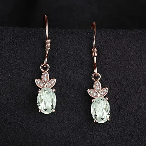 JewelryPalace 1.9ct orecchini pendenti ametista verde oro rosa