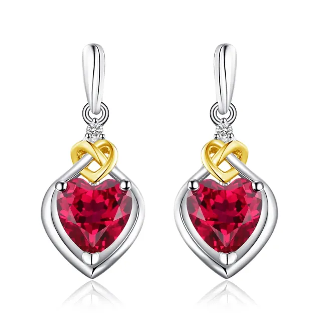 JewelryPalace Nodo d'Amore orecchini pendenti argento rubino