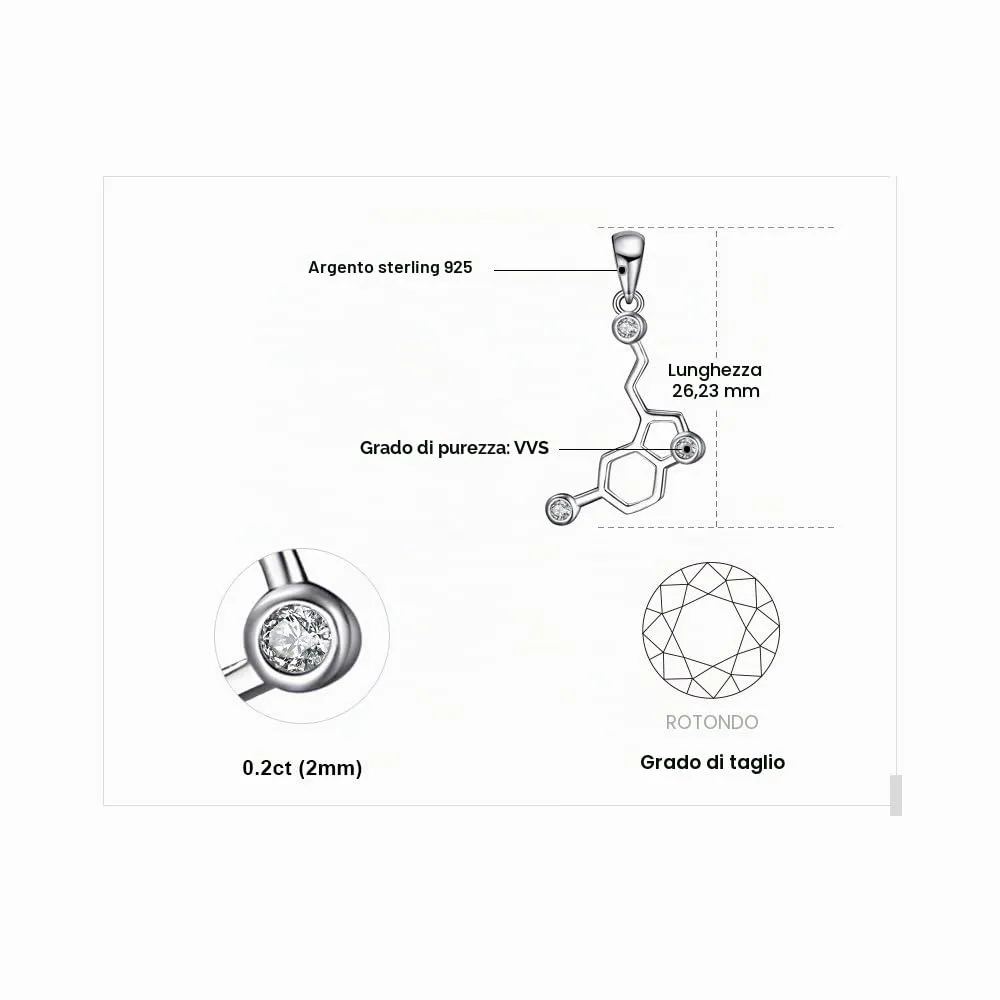 JewelryPalace Serotonina 0.2ct Zirconia collana argento 925