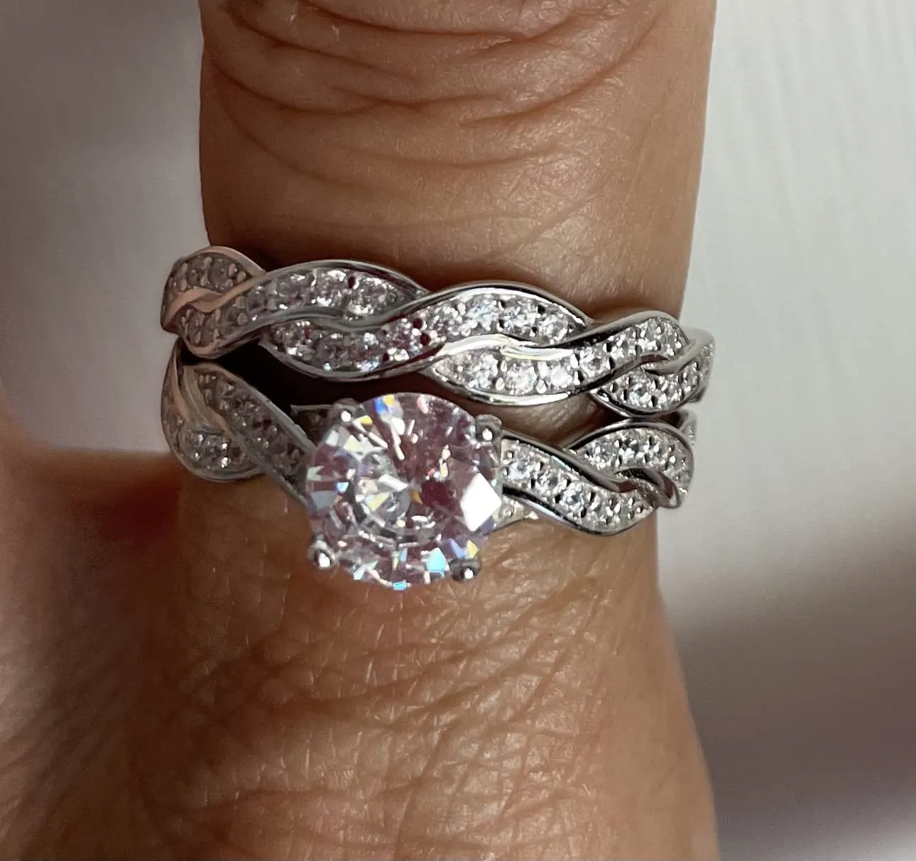 JewelryPalace Infinito Nodo Fede Argento Diamante 1.5ct