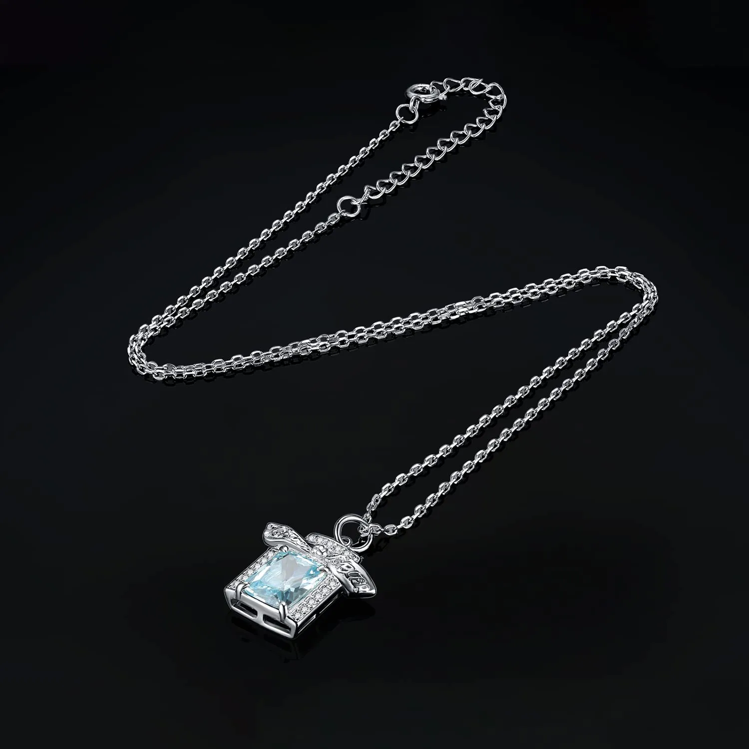 JewelryPalace Profumo 3.7ct collana argento zircone azzurra 45cm