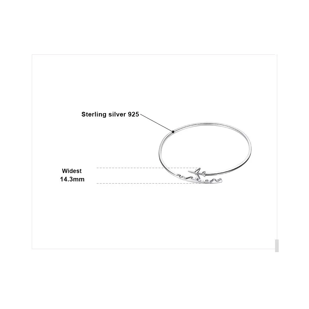 JewelryPalace Airplane bracciale argento 925 regolabile aperto
