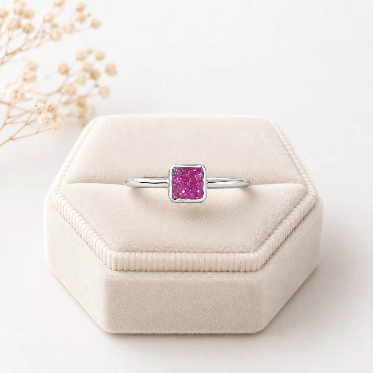 Victoria Jane Crystal anello rubino naturale argento