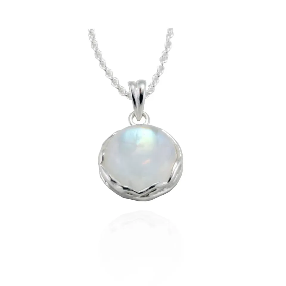Victoria Jane Moonstone Round collana argento luna