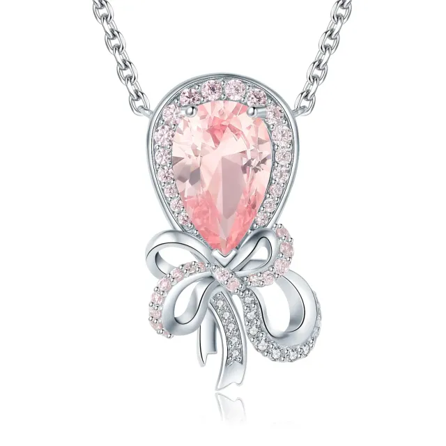 JewelryPalace Farfalla 3.1ct collana argento zaffiro rosa
