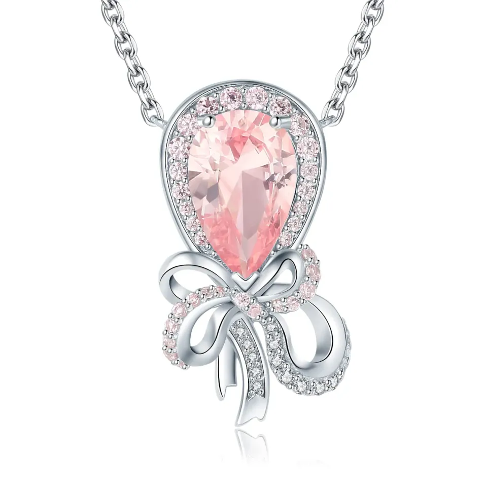 JewelryPalace Farfalla 3.1ct collana argento zaffiro rosa