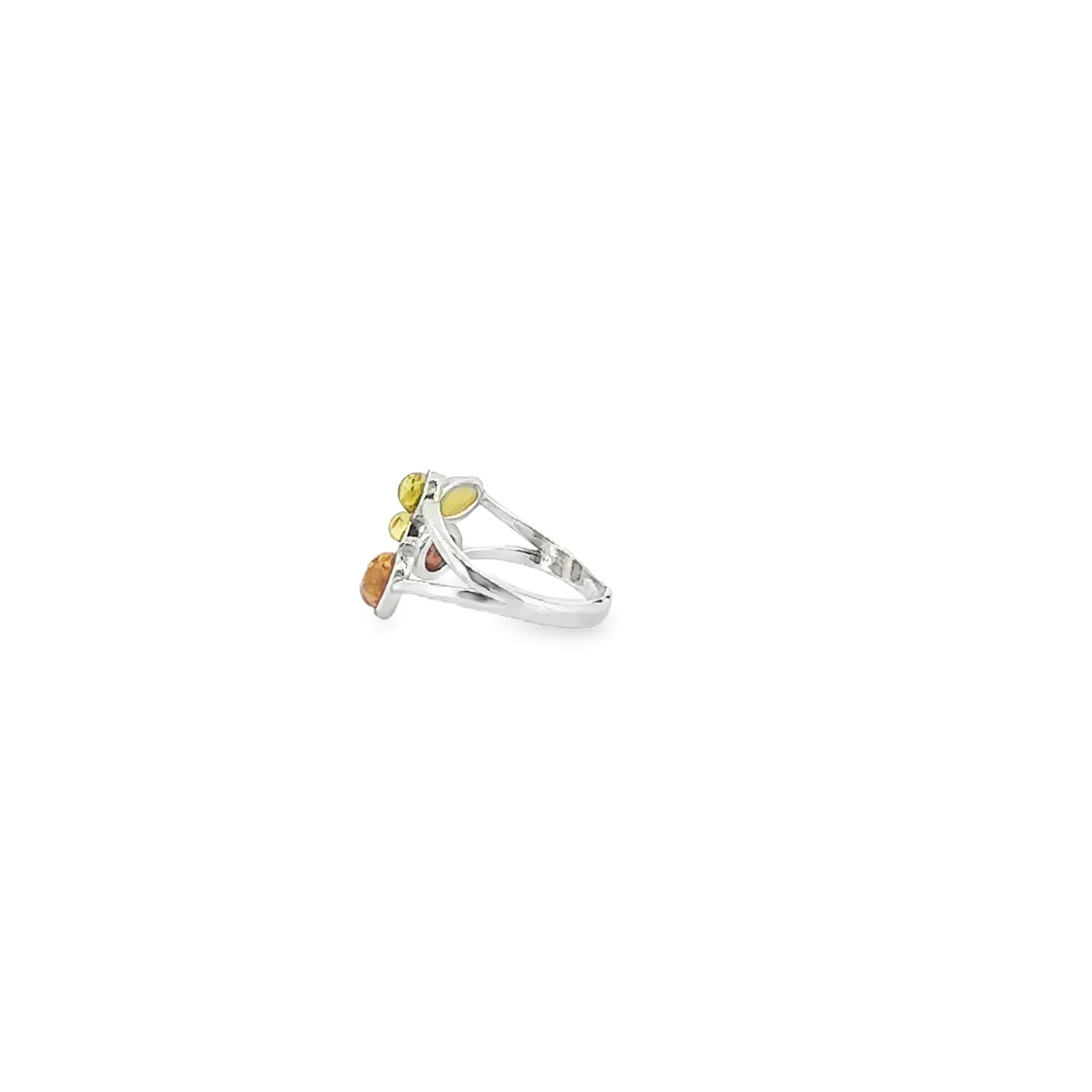 Victoria Jane Colorful Multi-Amber anello argento ambra
