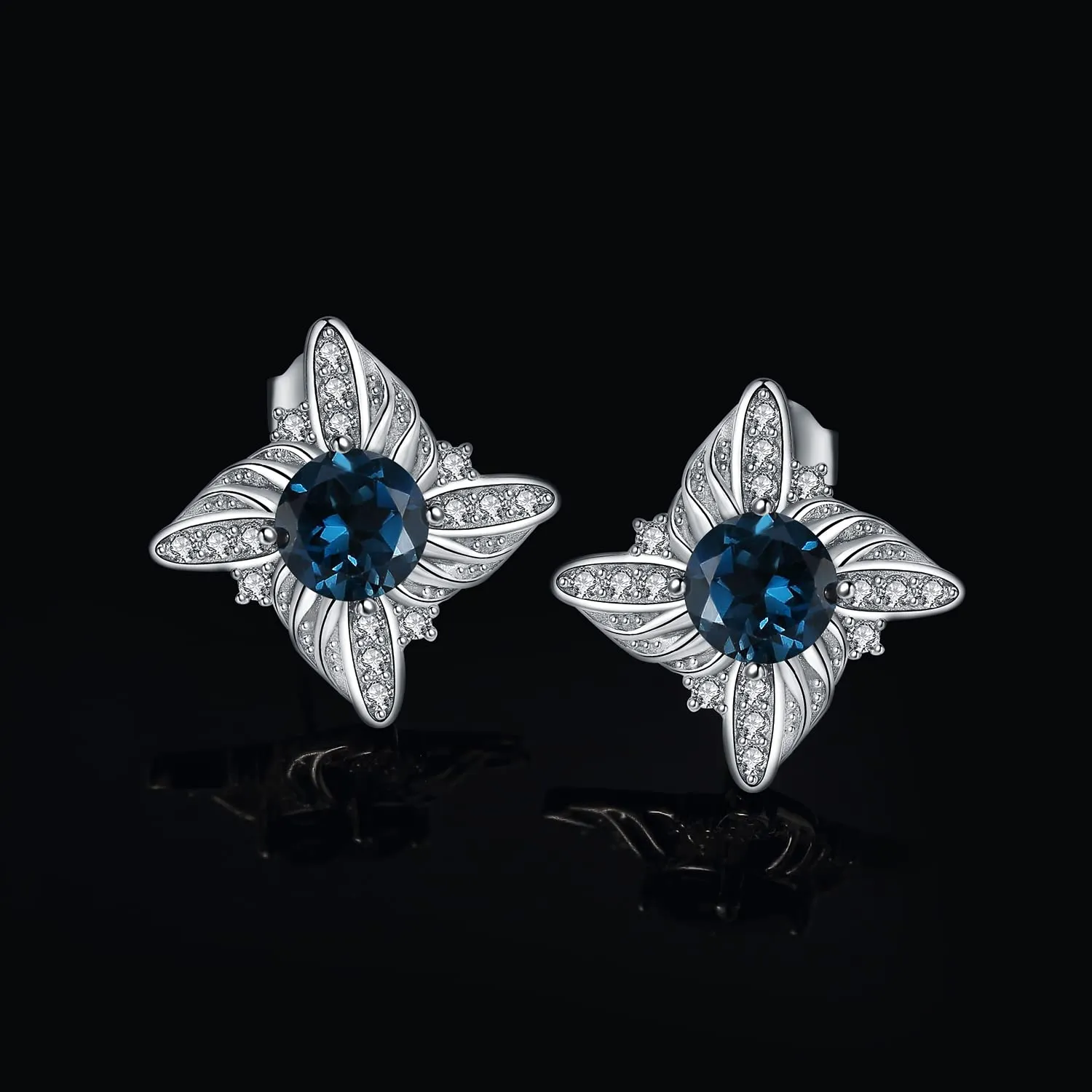 JewelryPalace Mulino a Vento 2.5ct orecchini argento topazio blu