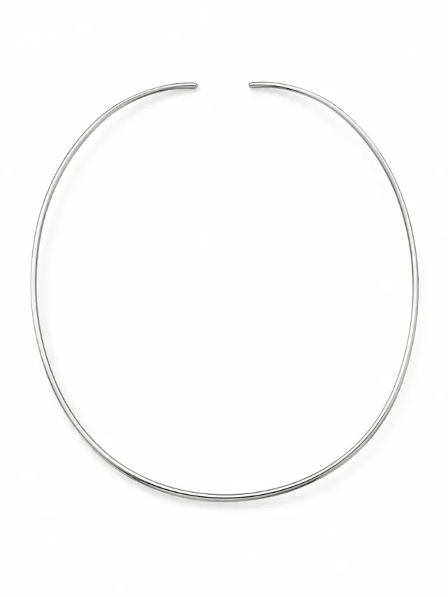 Victoria Jane D Shaped Torc collana argento rigida