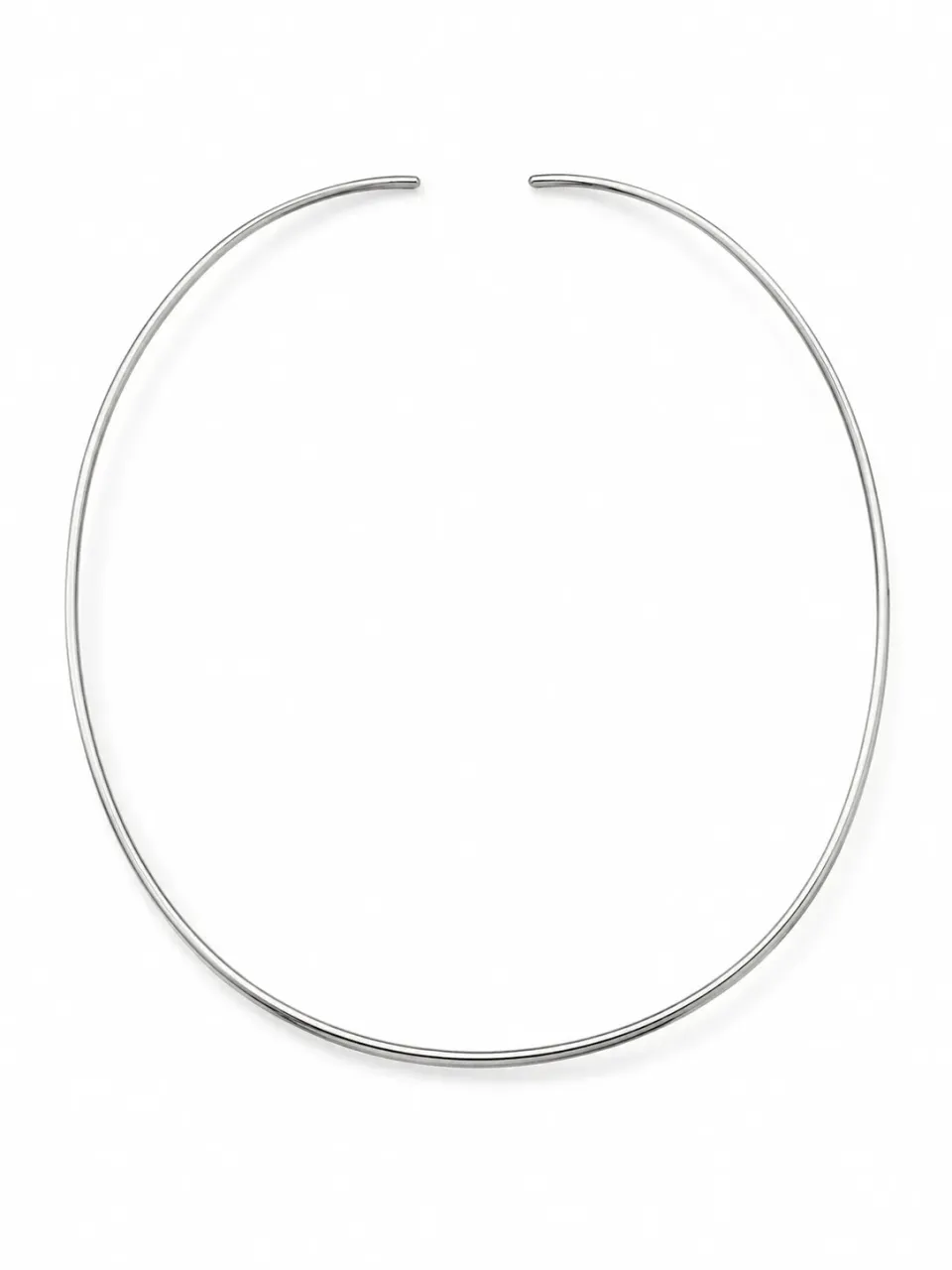 Victoria Jane D Shaped Torc collana argento rigida