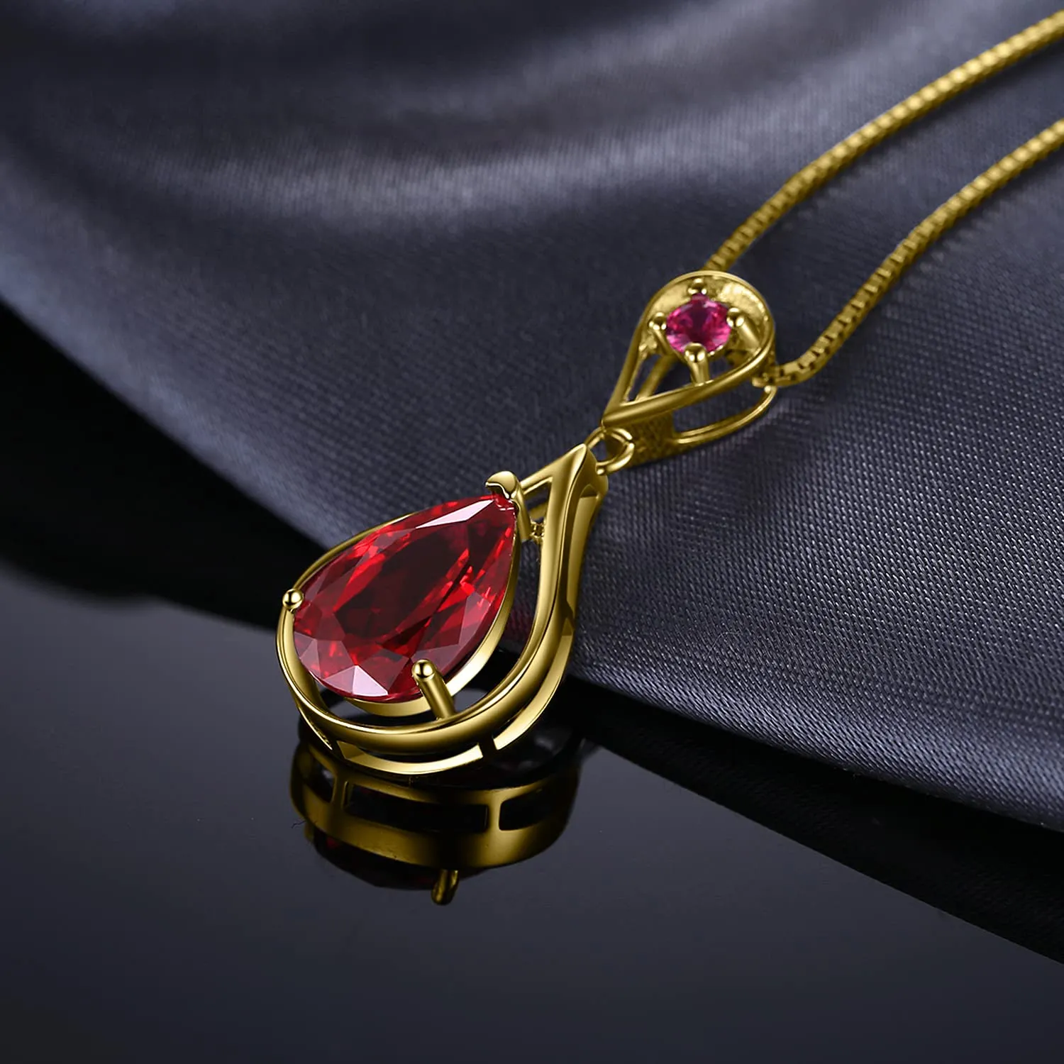 JewelryPalace Infinito 4ct collana oro rubino goccia 45cm