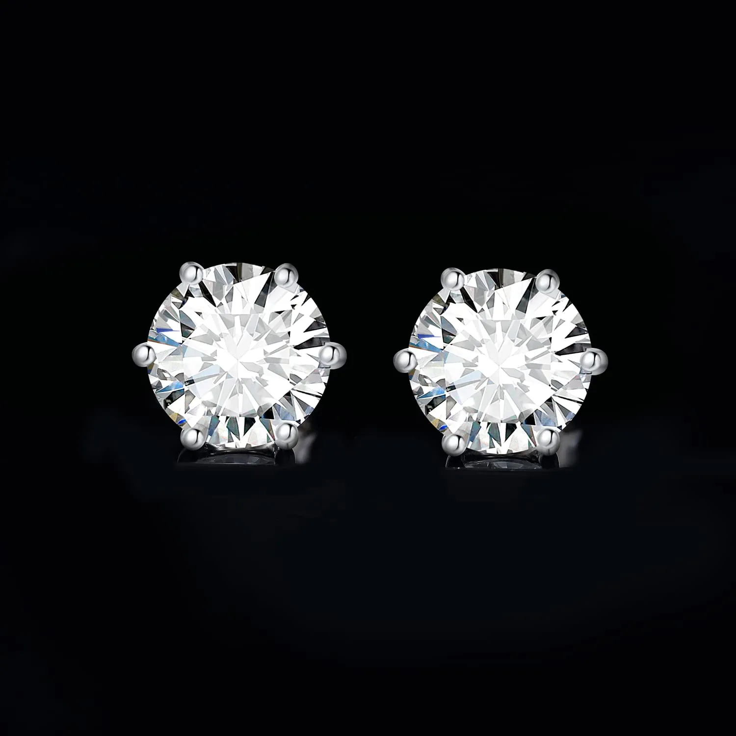 JewelryPalace Moissanite Orecchini Argento Lobo 6.0ct Punto Luce