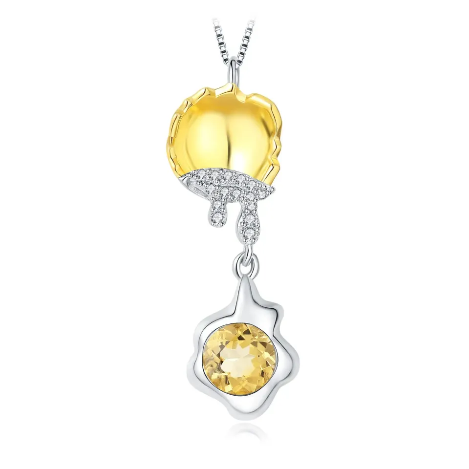 JewelryPalace Uovo in Camicia 1.4ct collana citrino giallo