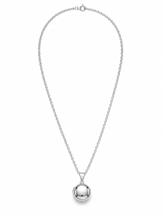 Victoria Jane Round Locket collana argento medaglione tondo