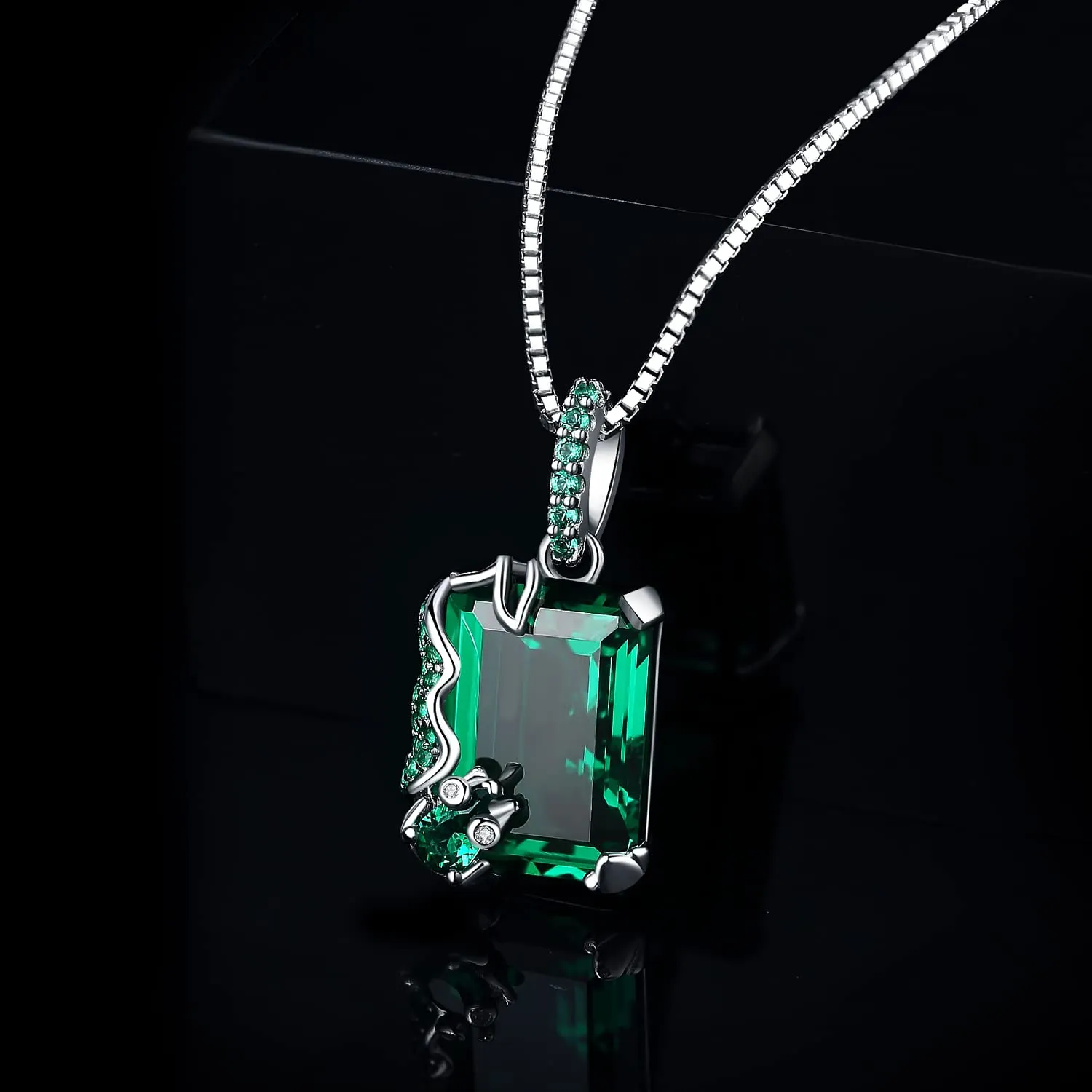 JewelryPalace Rana 7.6ct collana argento smeraldo verde 45cm