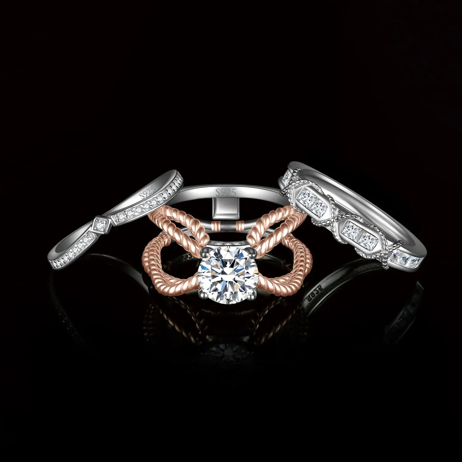 JewelryPalace Cuore Puzzle Anello Argento Solitario
