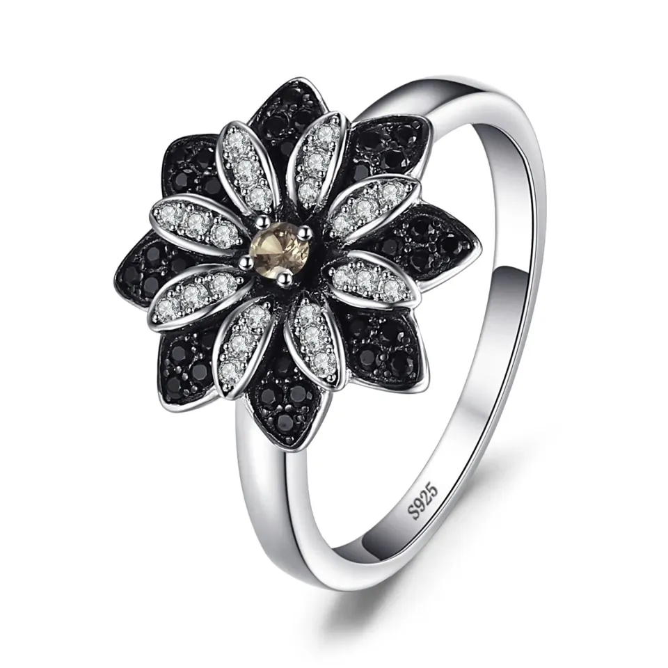 JewelryPalace Fiore Anello Cocktail Argento 14.5 Quarzo Fumé