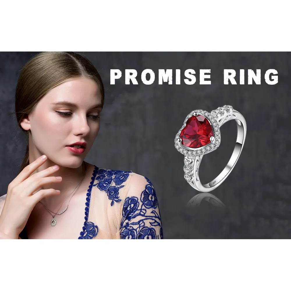 JewelryPalace Cuore dell'Oceano Halo anello rubino 14.5