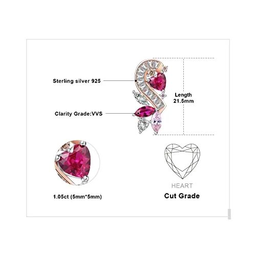 JewelryPalace Cuore 3.2ct orecchini bottone oro rosa