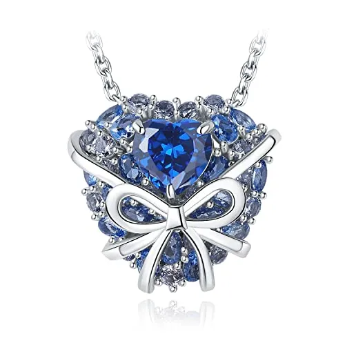 JewelryPalace Cuore Blu 5ct Collana Argento 925 Farfalla