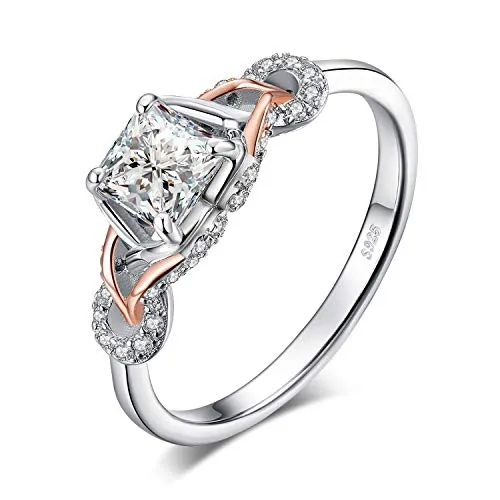 JewelryPalace Infinito anello oro rosa zirconia