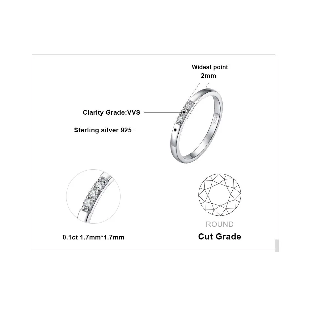 JewelryPalace Trilogy Anello Argento 925 Zirconi Bianchi