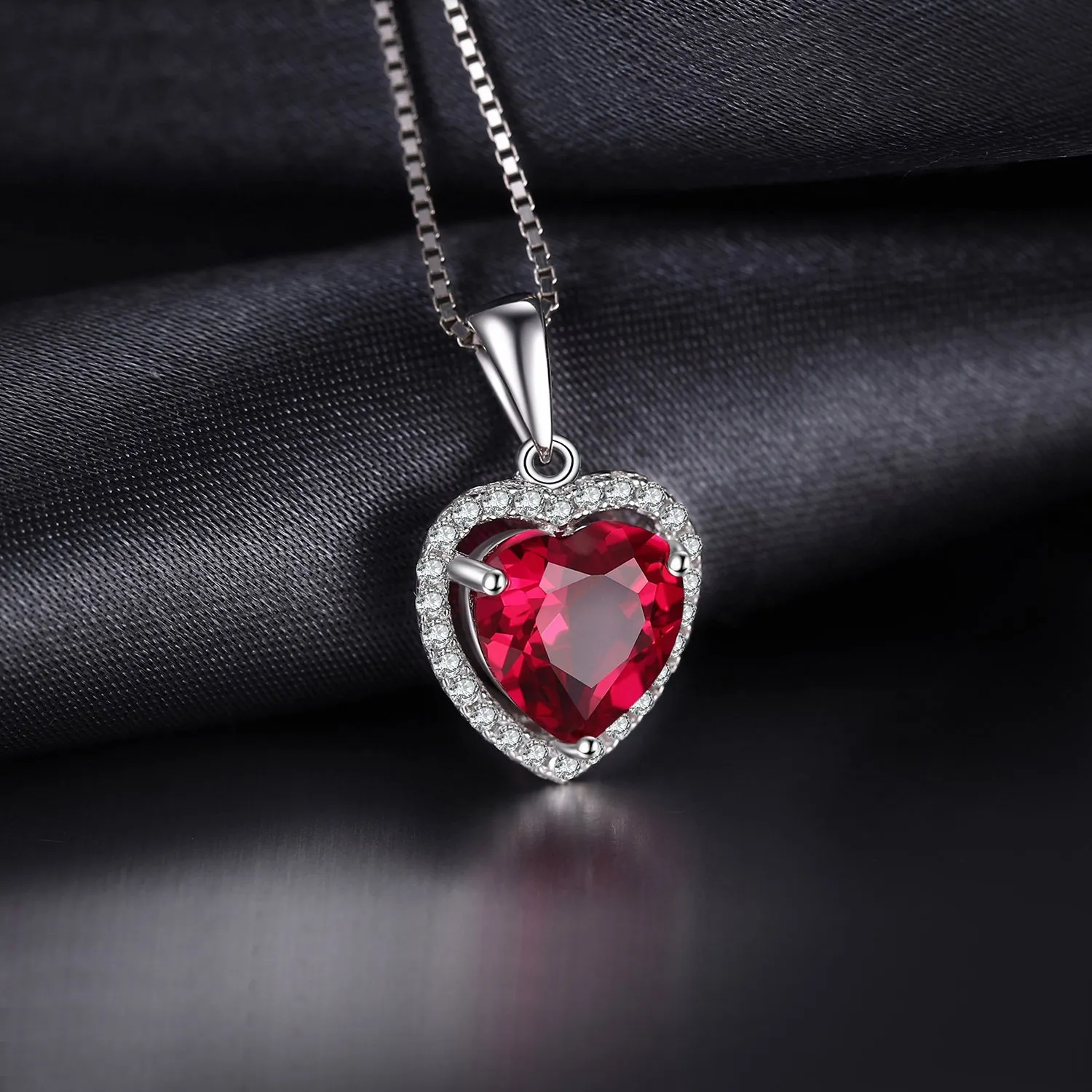 JewelryPalace Cuore 4ct Rubino collana argento 925 cuore