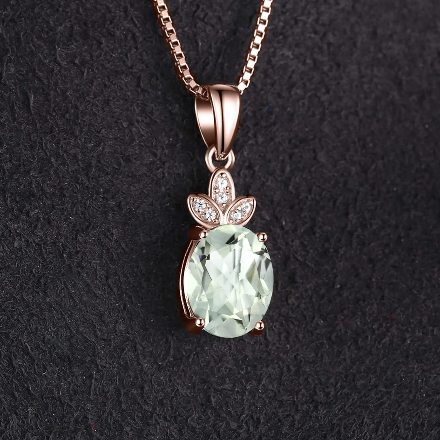 JewelryPalace Classica ovale collana oro rosa ametista verde