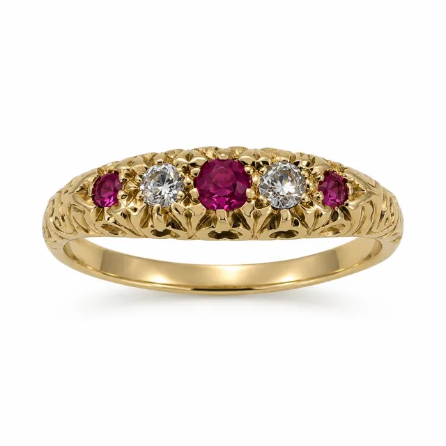 Victoria Jane anello oro 9ct rubino diamante usato