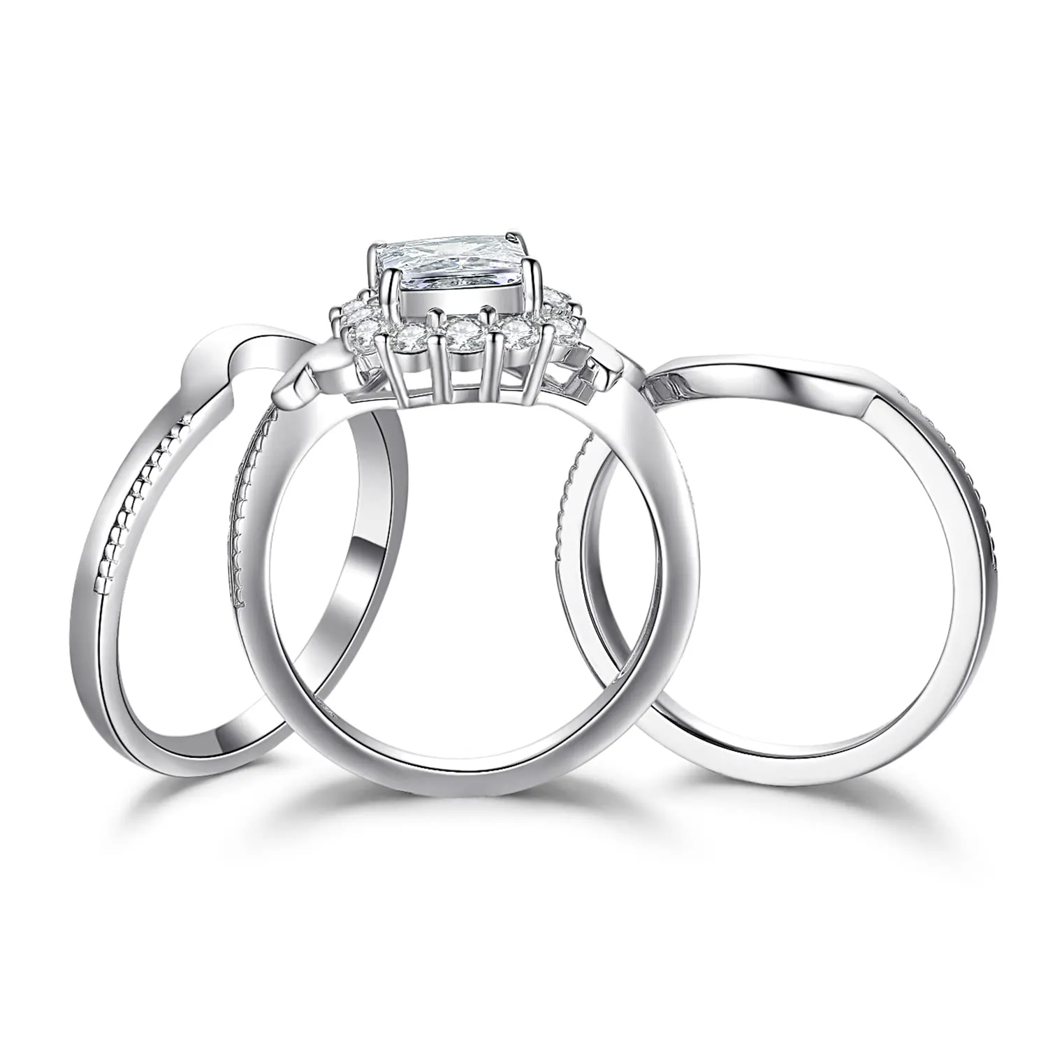 JewelryPalace Vintage Halo Anello Farfalla Argento Zirconia