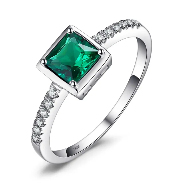 JewelryPalace Smeraldo Anello Argento Pietra Principessa Misura 14.5
