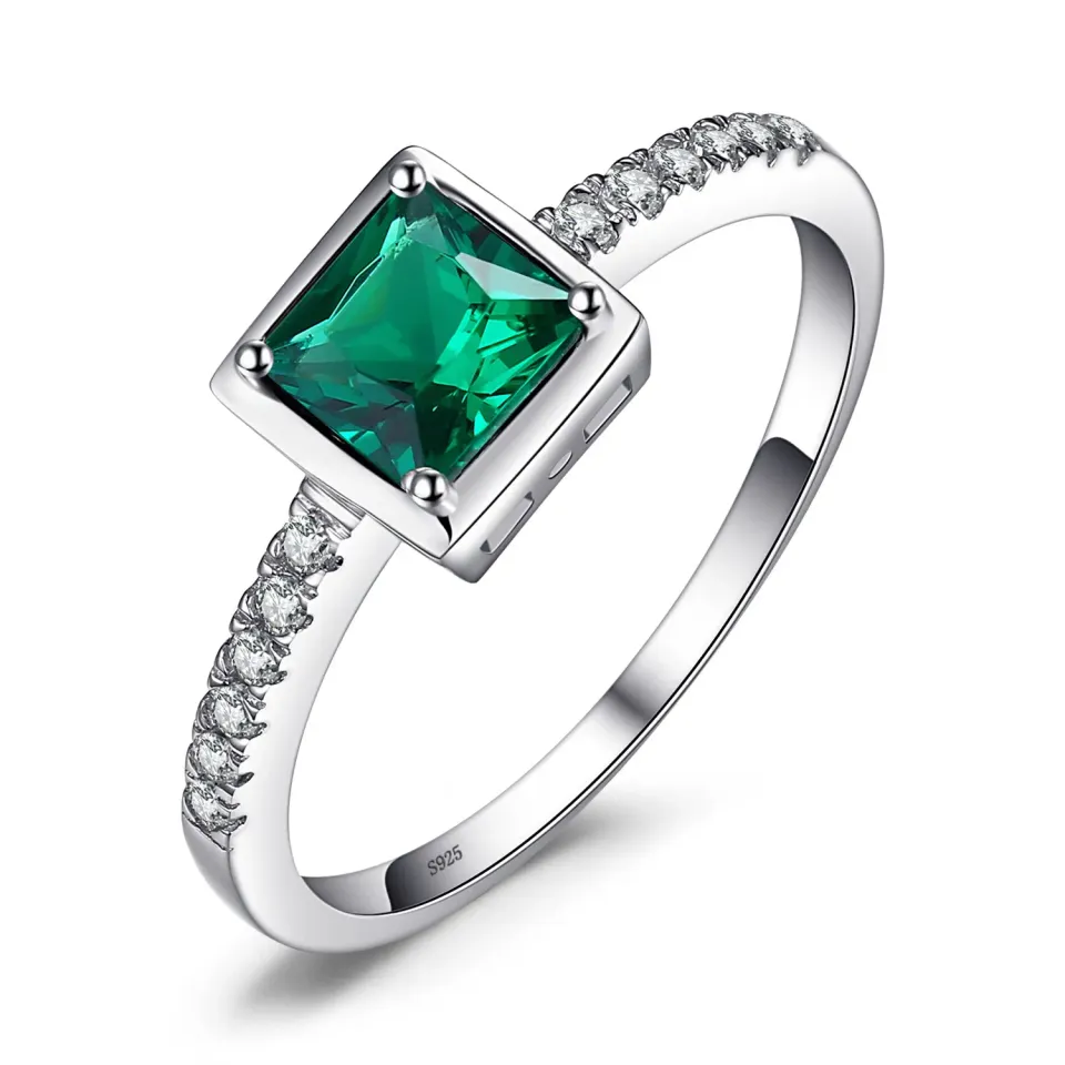 JewelryPalace Smeraldo Anello Argento Pietra Principessa Misura 14.5