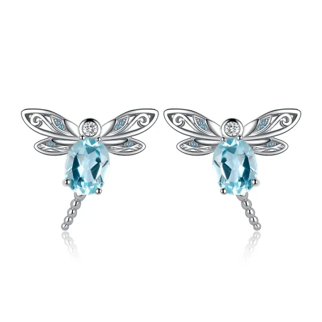 JewelryPalace Libellula 4.7ct orecchini lobo topazio azzurro