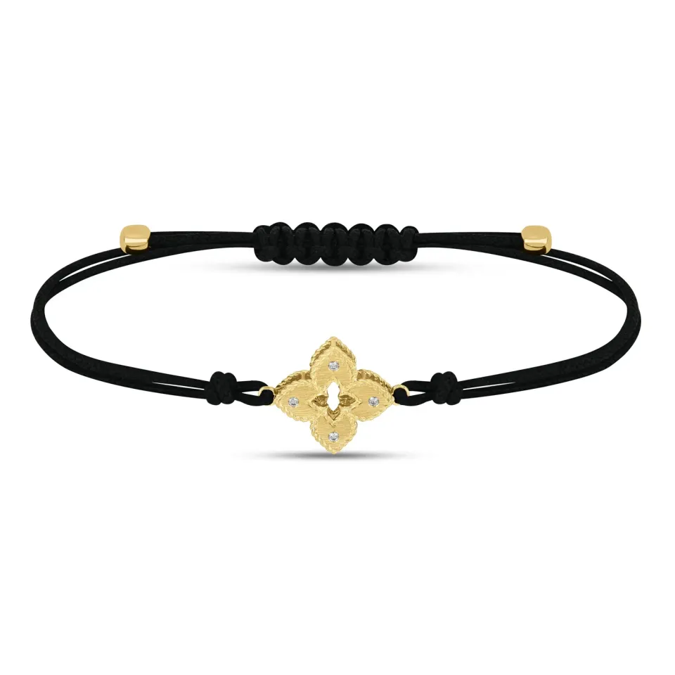 Roberto Coin Venetian Princess bracciale oro diamanti cordino
