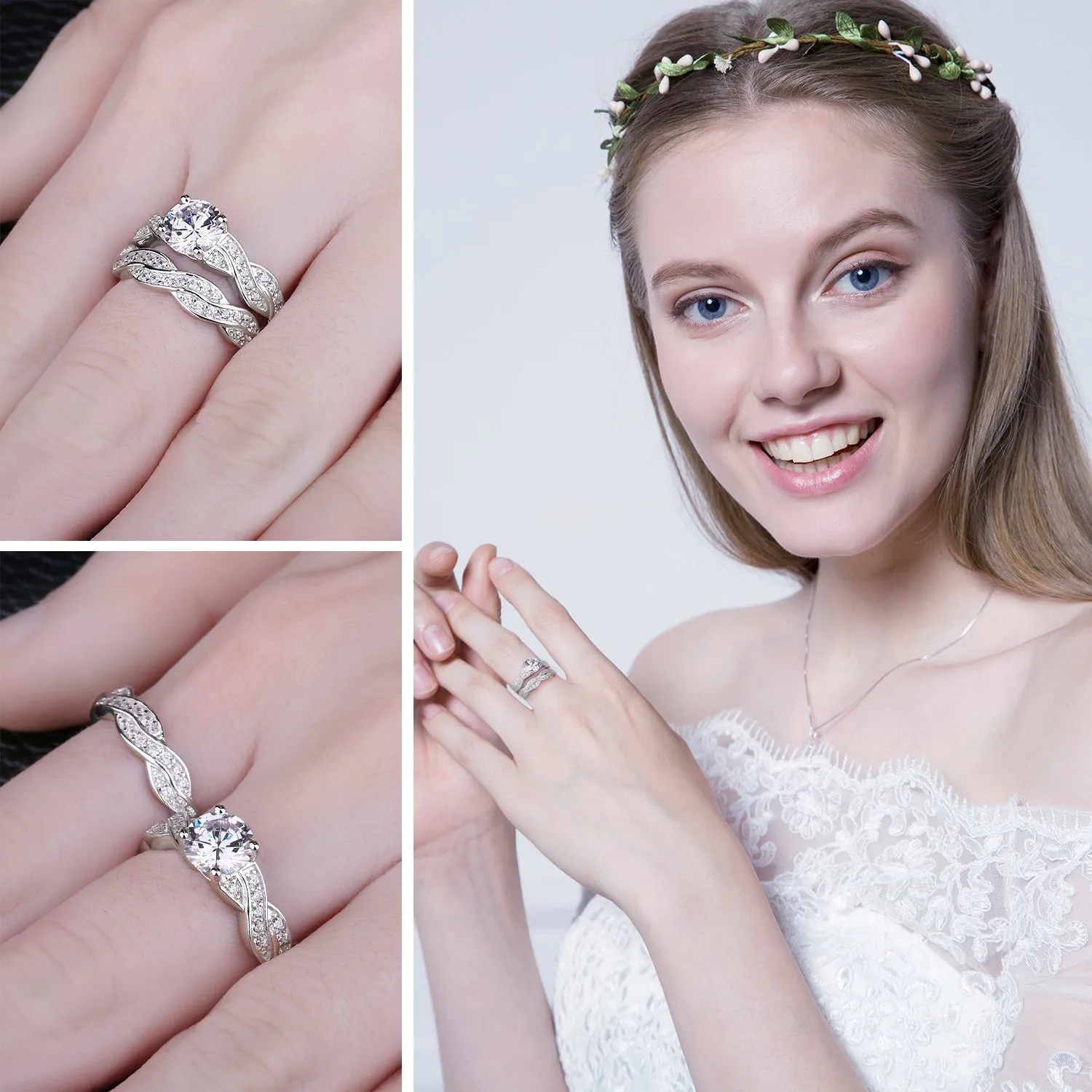JewelryPalace Infinito Nodo Fede Argento Diamante 1.5ct