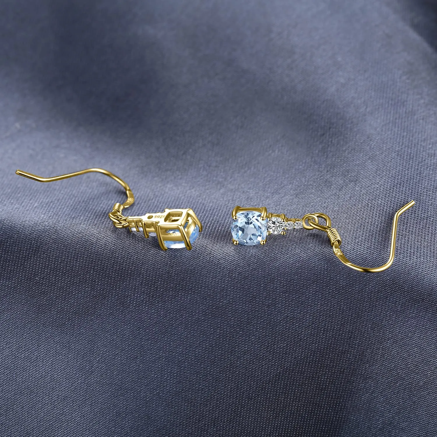 JewelryPalace Topazio Azzurro orecchini oro cuscino