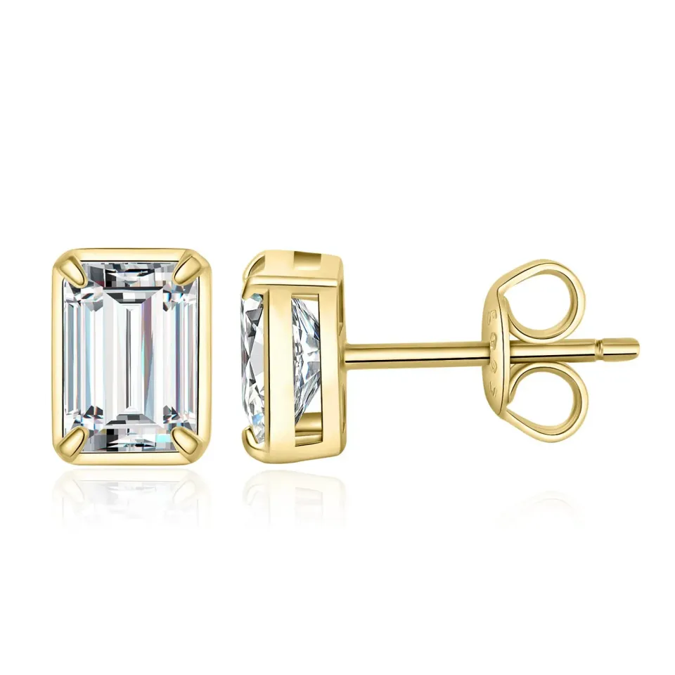 JewelryPalace orecchini lobo moissanite smeraldo oro 1ct